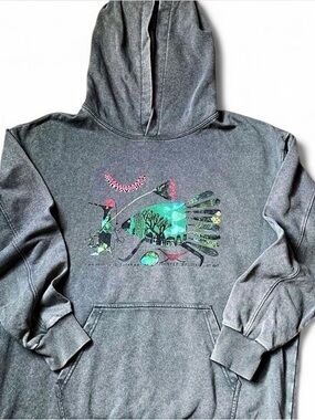 Men's Gray Graphic Hoodie Sweatshirt - NWOT